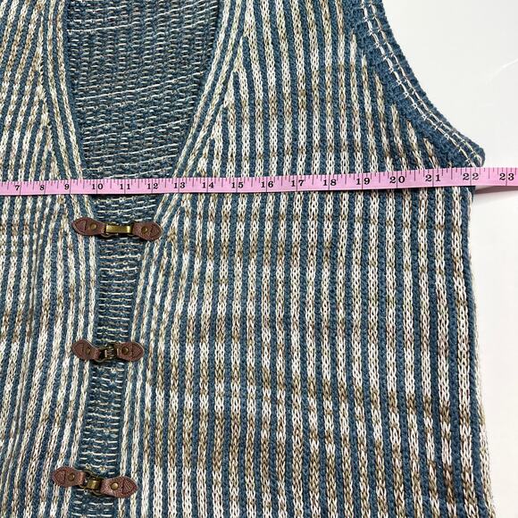 Simply Noelle Knit Sweater Vest Duster Cardigan Blue Size XL - Picture 3 of 9